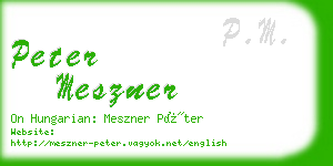 peter meszner business card